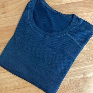 Lululemon Mens Large Teal Metal Vent Tech Long Sleeve‎ Crew Neck Performance
